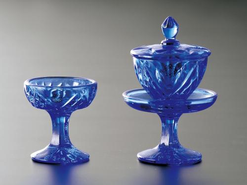 クリスタルガラス仏茶器(ブルー)